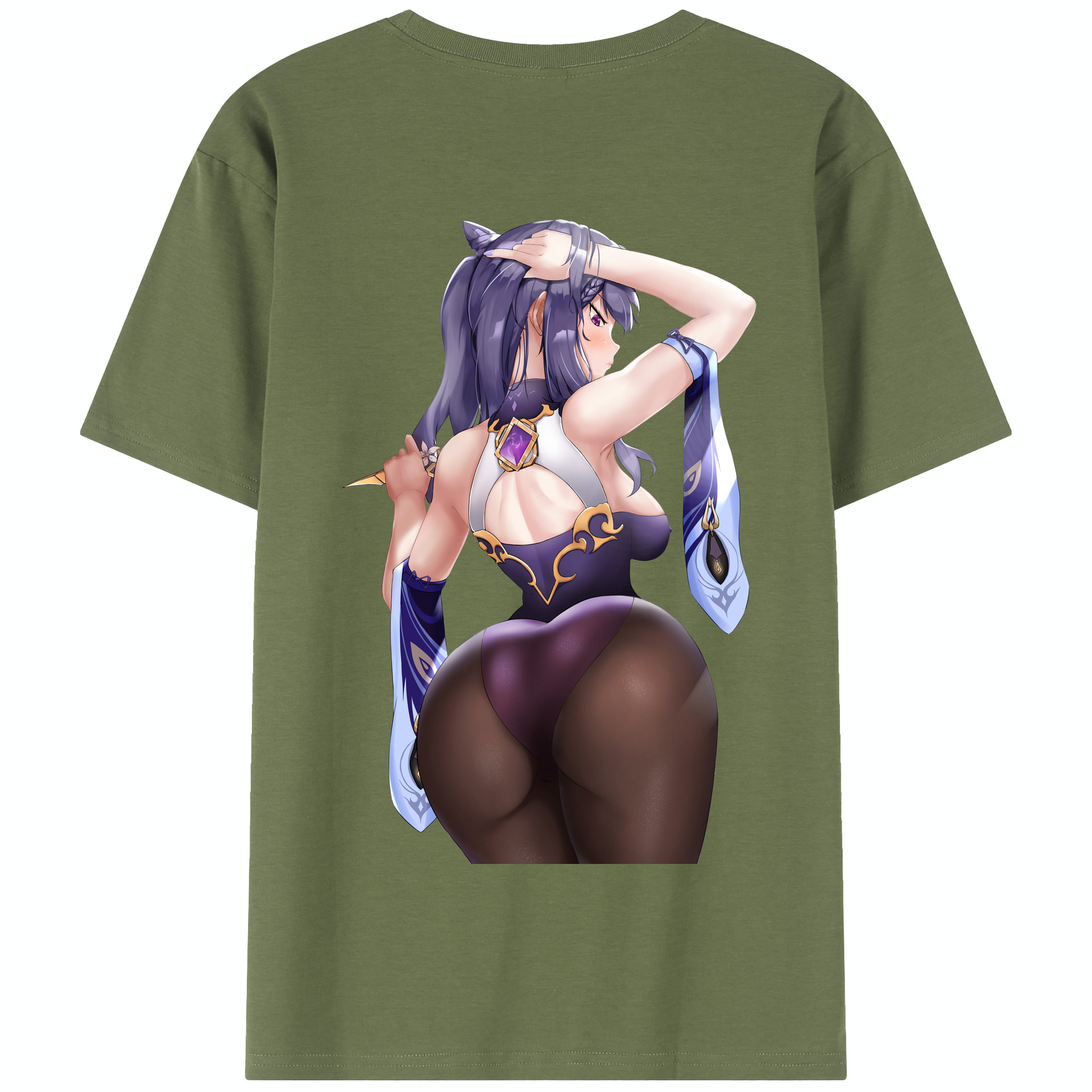 げんし神 刻晴 こくせい genshin Kokusei 綿100％半袖Tシャツ（背面プリント）
